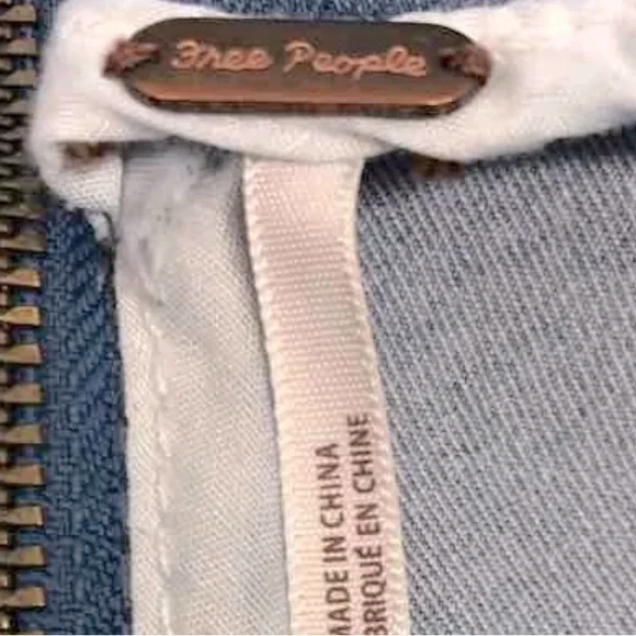 [Free People] Blue Denim Back Zip Casual Mini Short Jean Skirt Women’s Sz 12 - Picture 6 of 8